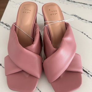 Pale Pink Slip On Wedge